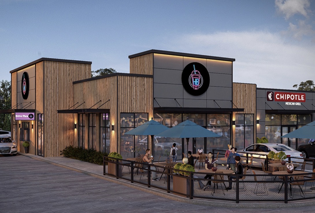 HB Protein Smoothies storefront beside Chipotle