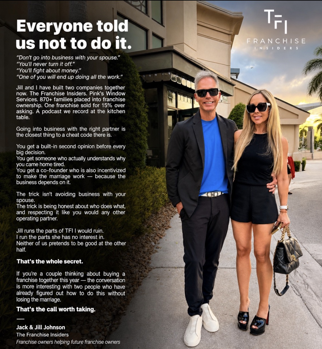 Jack and Jill Johnson on building businesses together