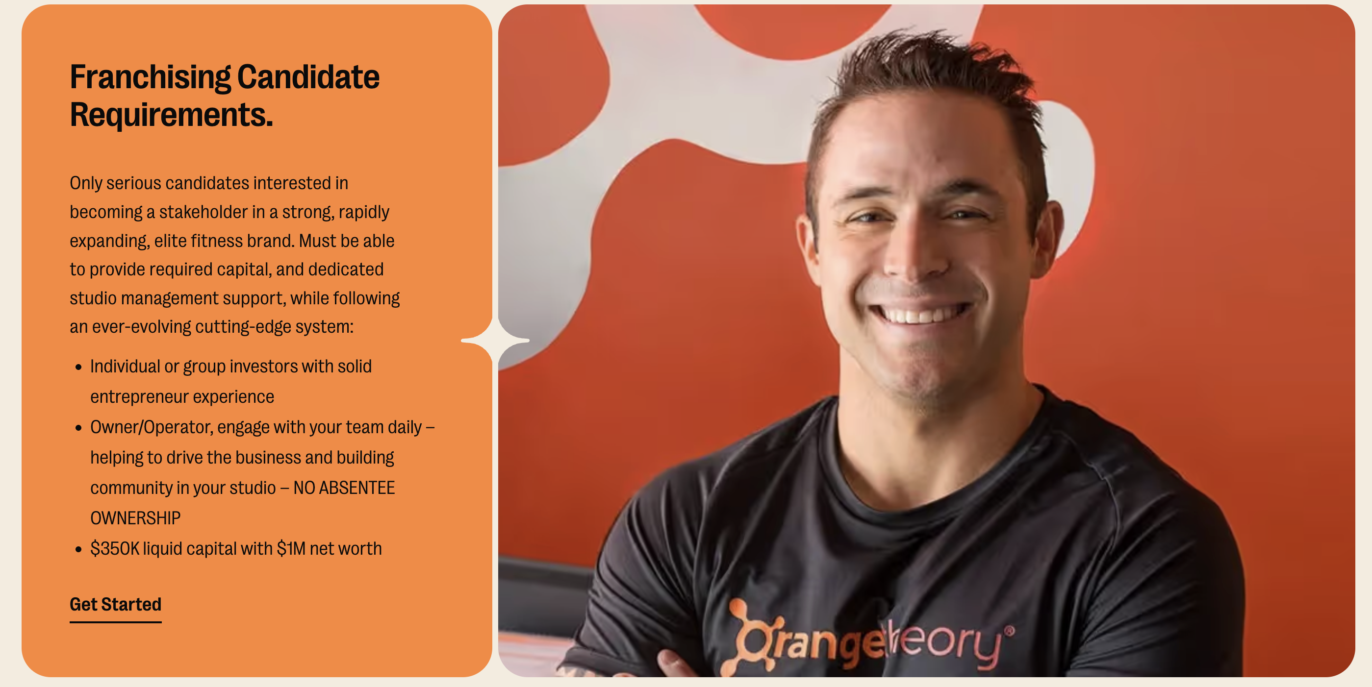 Orangetheory Fitness franchising candidate requirements
