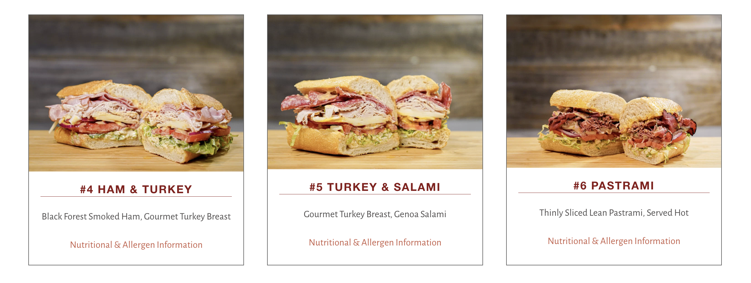 Sourdough & Co. sandwich lineup