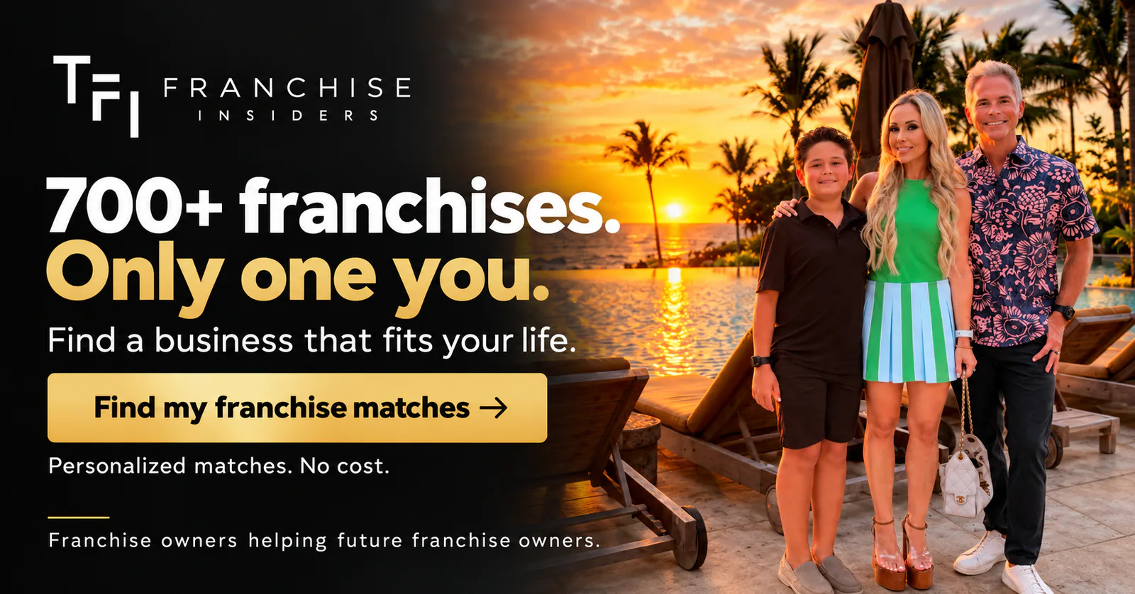The Franchise Insiders: 700+ franchises. Only one you. Find a business that fits your life. Personalized matches, no cost.