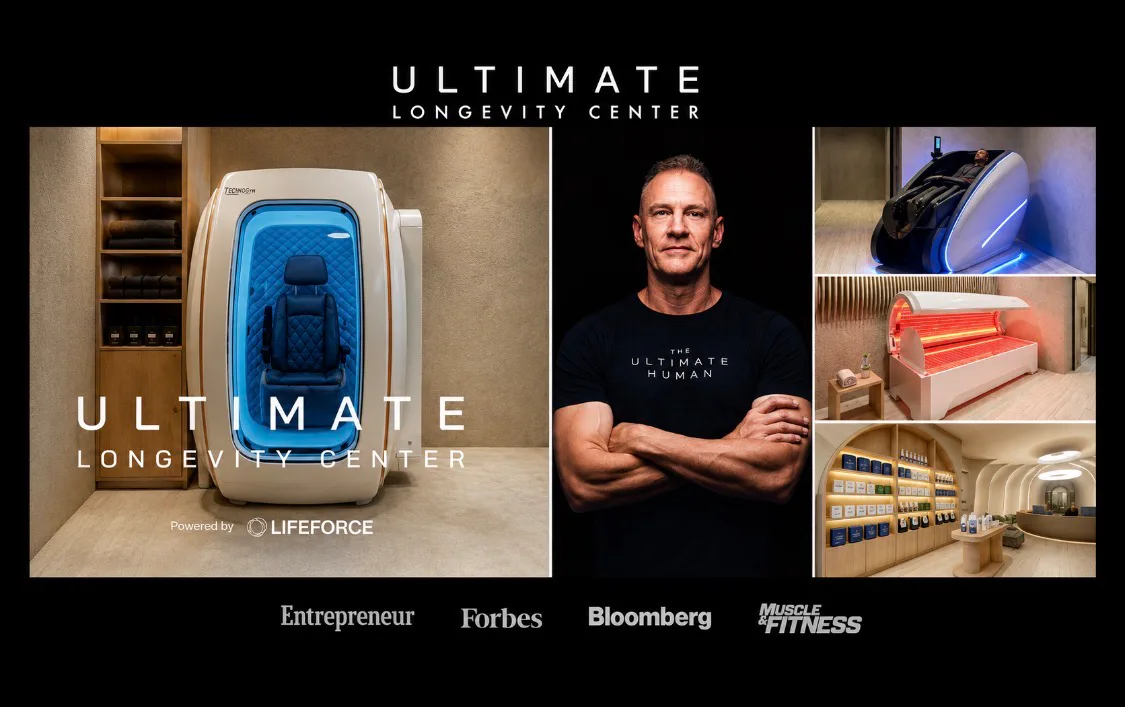 Gary Brecka with Ultimate Longevity Center equipment