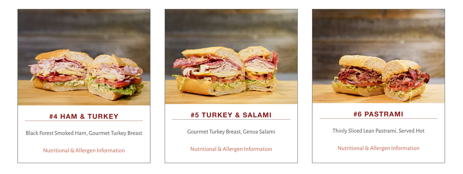 Sourdough & Co. sandwich lineup