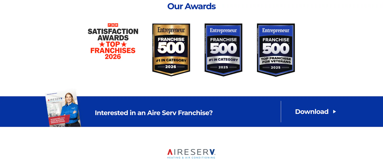 AireServ awards and franchise opportunity information